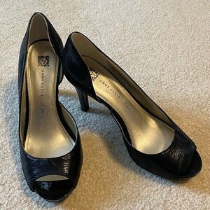 Anne Klein Black Peep Toe d’Orsay Heels
